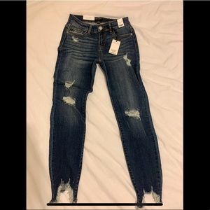 Judy Blue Ripped Midrise Skinny Jeans (Cropped)